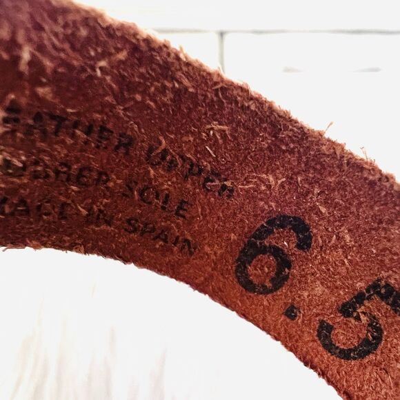 Yokono Ibiza Brown Leather Earthy Loop Toe Slip on Sandals Boho Size 6.5 - Picture 7 of 7